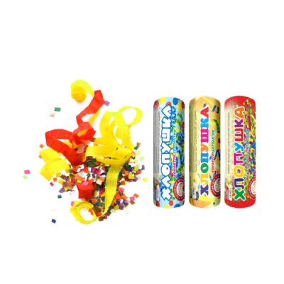 Набор ( 3конф.+3серп.) Набор хлопушек купить в Астрахани | astrahan.salutsklad.ru